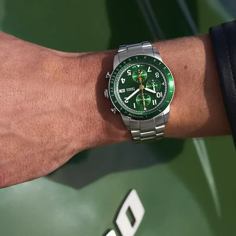 Fossil Sporty Tourer Chronograph Green Men's Watch- FS6048